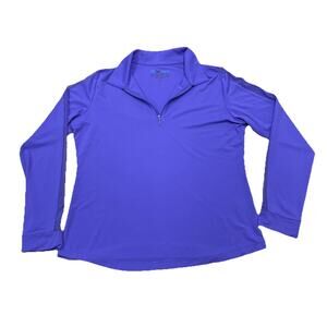 IBKUL UPF 50+ Purple Long Sleeve 1/4 Zip Sun Shirt Womens M Golf Pickleball